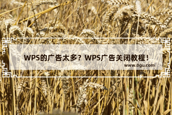 WPS的广告太多？WPS广告关闭教程！