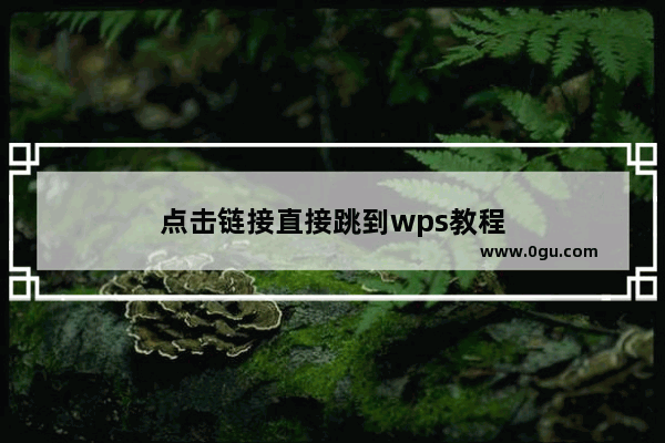 点击链接直接跳到wps教程