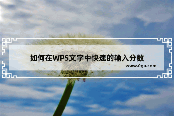 如何在WPS文字中快速的输入分数