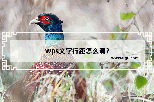 wps文字行距怎么调？