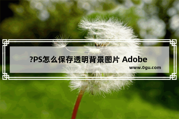 ?PS怎么保存透明背景图片 Adobe Photoshop保存透明背景的图片的方法教程