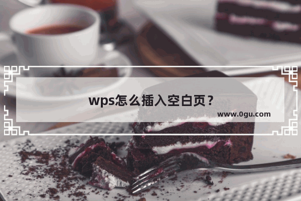 wps怎么插入空白页？