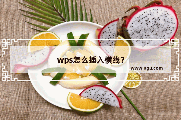 wps怎么插入横线？