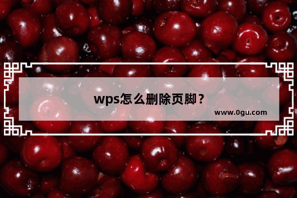 wps怎么删除页脚？