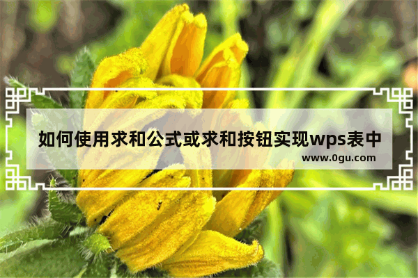 如何使用求和公式或求和按钮实现wps表中的行和列的自动求和