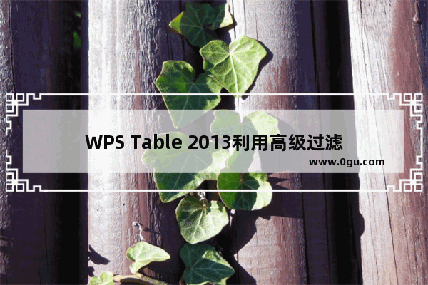 WPS Table 2013利用高级过滤功能实现空白行的批量删除