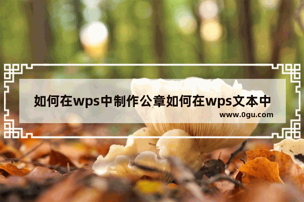 如何在wps中制作公章如何在wps文本中制作电子公章