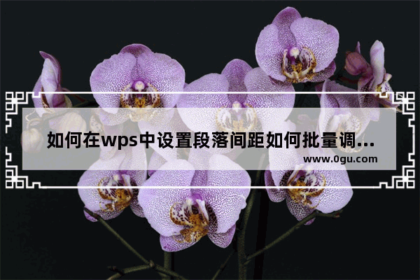 如何在wps中设置段落间距如何批量调整段落间距