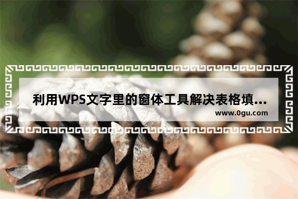 利用WPS文字里的窗体工具解决表格填写不规范问题