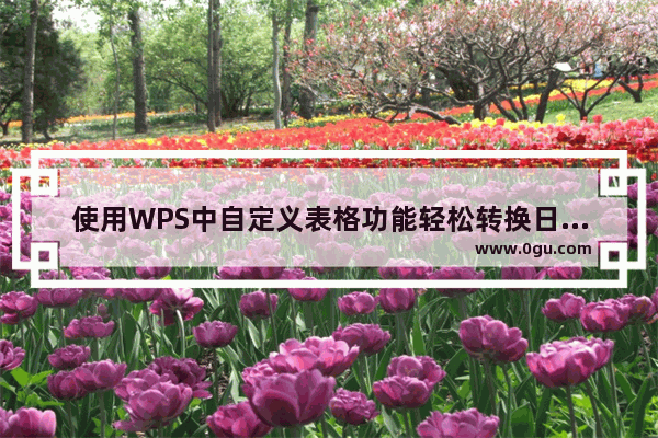 使用WPS中自定义表格功能轻松转换日期格式