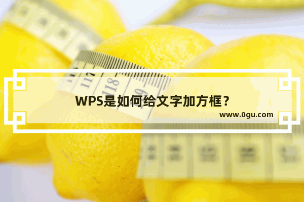 WPS是如何给文字加方框？