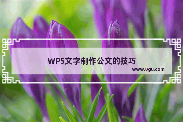 WPS文字制作公文的技巧