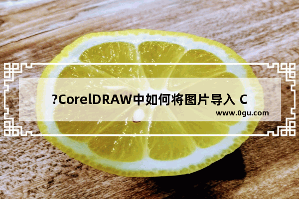 ?CorelDRAW中如何将图片导入 CDR软件导入图片的方法教程