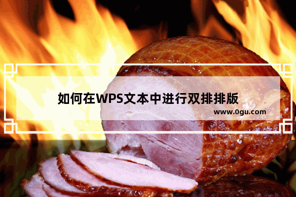 如何在WPS文本中进行双排排版