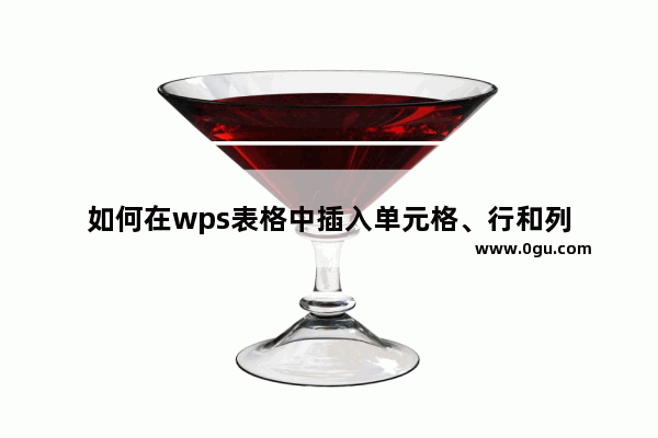 如何在wps表格中插入单元格、行和列