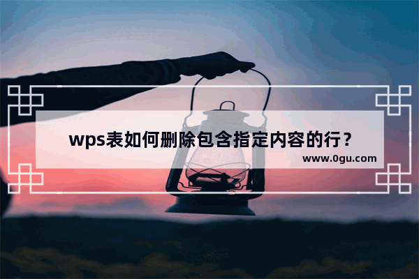 wps表如何删除包含指定内容的行？