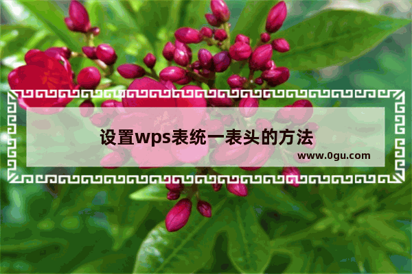 设置wps表统一表头的方法