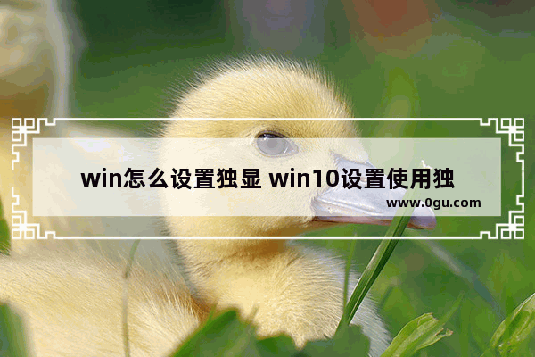 win怎么设置独显 win10设置使用独显