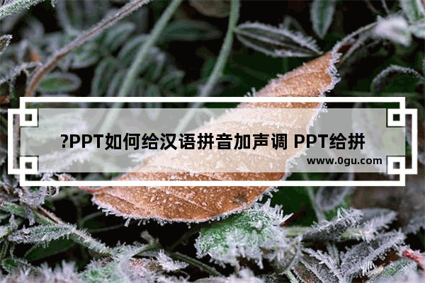 ?PPT如何给汉语拼音加声调 PPT给拼音打上声调的方法教程