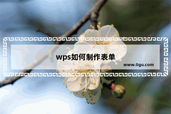 wps如何制作表单