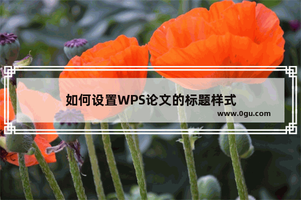 如何设置WPS论文的标题样式