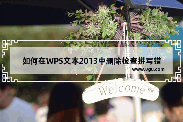 如何在WPS文本2013中删除检查拼写错误的波浪线