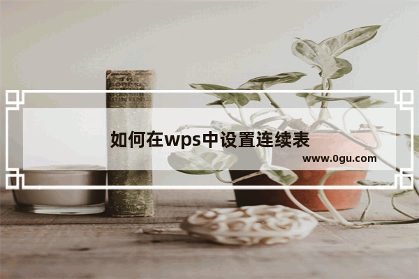 如何在wps中设置连续表