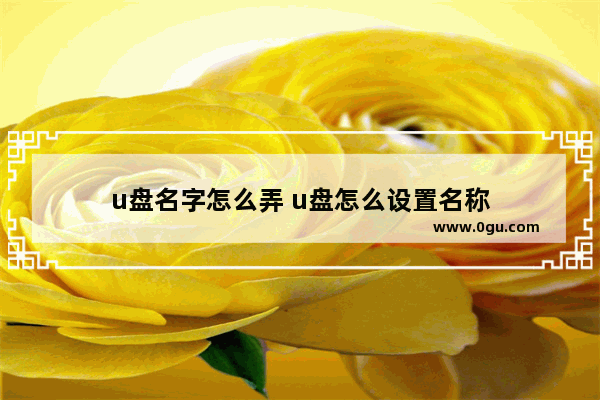 u盘名字怎么弄 u盘怎么设置名称