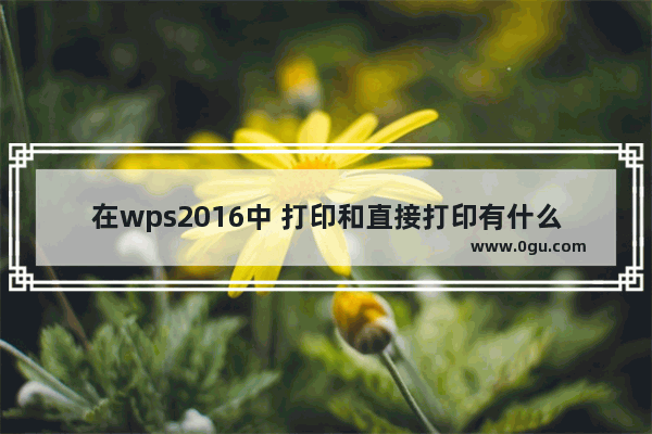 在wps2016中 打印和直接打印有什么区别