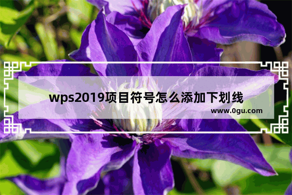 wps2019项目符号怎么添加下划线