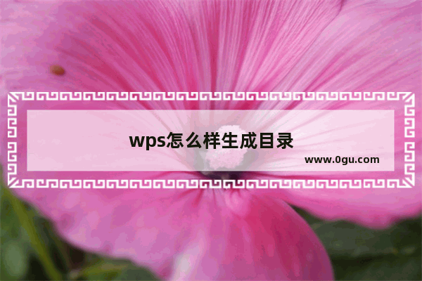 wps怎么样生成目录