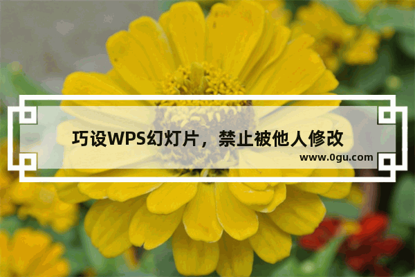 巧设WPS幻灯片，禁止被他人修改