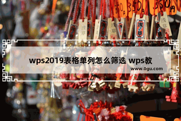 wps2019表格单列怎么筛选 wps教程技巧大全