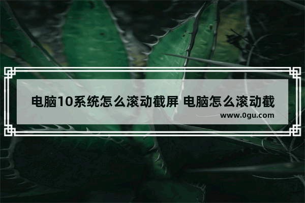 电脑10系统怎么滚动截屏 电脑怎么滚动截图win10