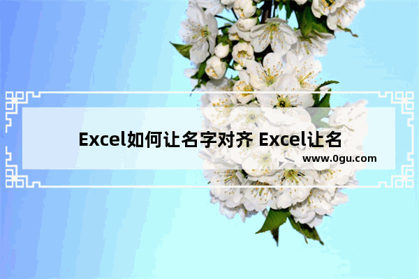 Excel如何让名字对齐 Excel让名字对齐的方法