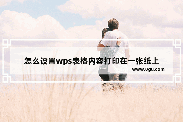 怎么设置wps表格内容打印在一张纸上