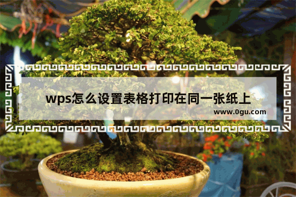 wps怎么设置表格打印在同一张纸上