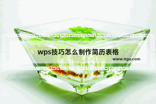 wps技巧怎么制作简历表格