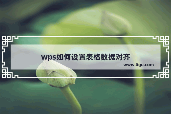 wps如何设置表格数据对齐