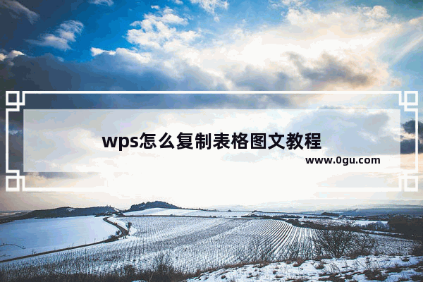 wps怎么复制表格图文教程