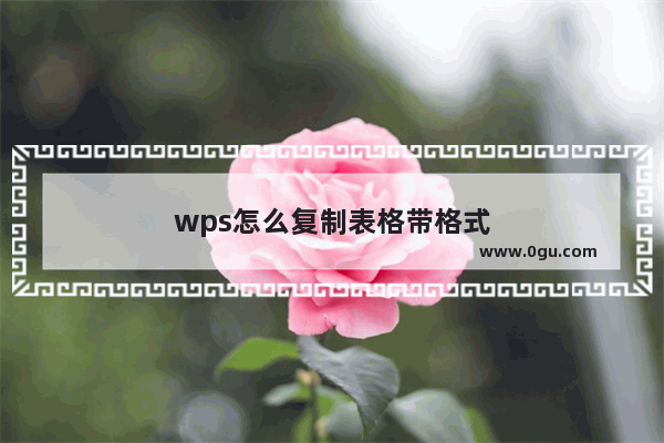 wps怎么复制表格带格式