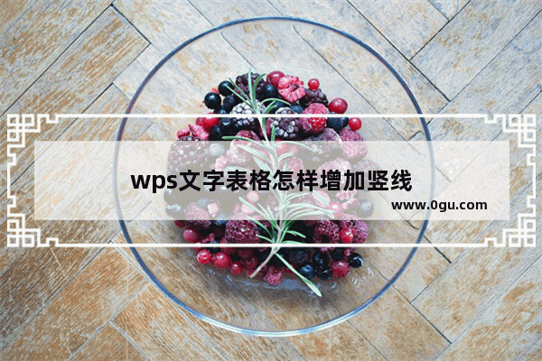 wps文字表格怎样增加竖线