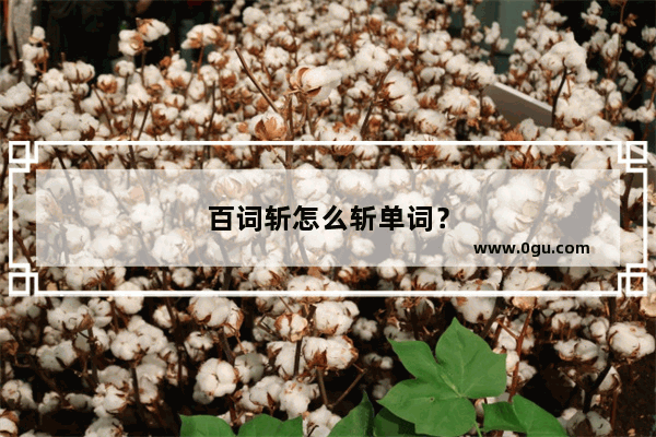 百词斩怎么斩单词？