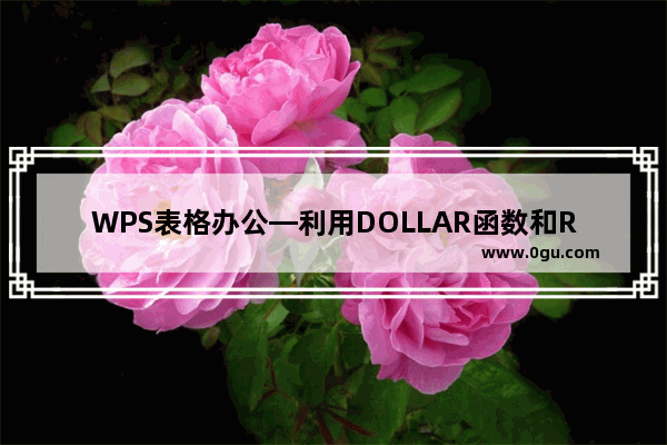 WPS表格办公—利用DOLLAR函数和RMB函数添加货币符号