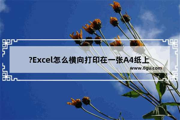 ?Excel怎么横向打印在一张A4纸上 Excel表格横向打印在a4纸的方法教程