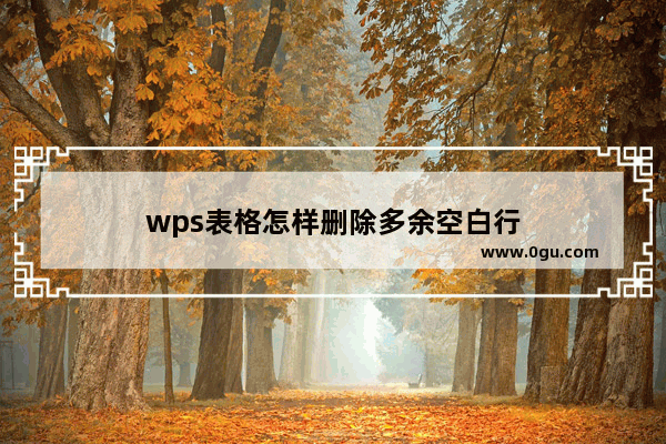 wps表格怎样删除多余空白行