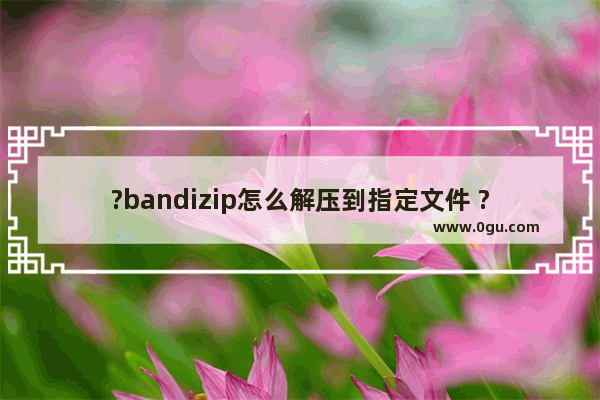 ?bandizip怎么解压到指定文件 ?bandizip更改解压到指定文件夹路径的方法