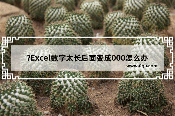 ?Excel数字太长后面变成000怎么办 Excel表格解决长串数字后面变成000的方法教程