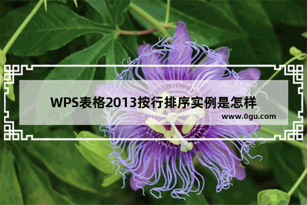 WPS表格2013按行排序实例是怎样