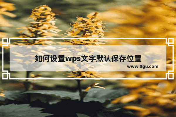 如何设置wps文字默认保存位置